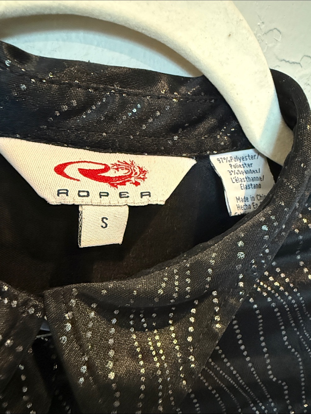 Roper Sheer Button Up Black Shirt - Picture 2 of 4